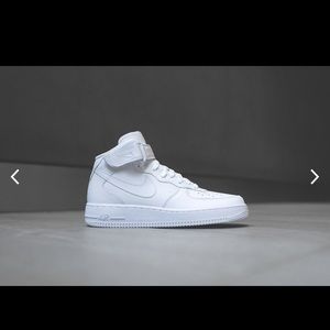 all white high top forces